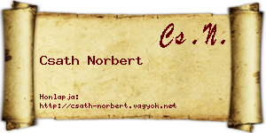 Csath Norbert névjegykártya